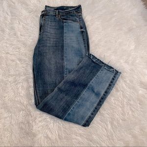 Two Toned Straight Leg Jeans